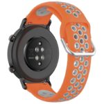 s.r22.12.7 Back Orange Grey StrapsCo Buckle and Tuck Perforated Rubber Strap for Samsung Galaxy Watch Active 20mm 22mm