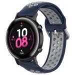 s.r22.5.7 Main Blue Grey StrapsCo Buckle and Tuck Perforated Rubber Strap for Samsung Galaxy Watch Active 20mm 22mm