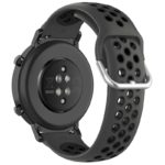s.r22.7.1 Back Grey Black StrapsCo Buckle and Tuck Perforated Rubber Strap for Samsung Galaxy Watch Active 20mm 22mm