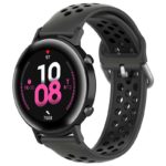 s.r22.7.1 Main Grey Black StrapsCo Buckle and Tuck Perforated Rubber Strap for Samsung Galaxy Watch Active 20mm 22mm