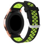 s.r23.1.11 Back Black Green StrapsCo Perforated Silicone Rubber Strap for Samsung Galaxy Watch Active Gear 20mm 22mm