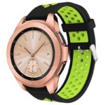 s.r23.1.11 Main Black Green StrapsCo Perforated Silicone Rubber Strap for Samsung Galaxy Watch Active 20mm 22mm