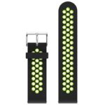 s.r23.1.11 Up Black Green StrapsCo Perforated Silicone Rubber Strap for Samsung Galaxy Watch Active 20mm 22mm