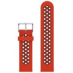 s.r23.6.1 Up Red Black StrapsCo Perforated Silicone Rubber Strap for Samsung Galaxy Watch Active 20mm 22mm