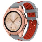 s.r23.7.6 Main Grey Red StrapsCo Perforated Silicone Rubber Strap for Samsung Galaxy Watch Active Gear 20mm 22mm