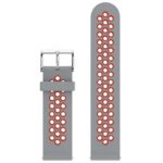 s.r23.7.6 Up Grey Red StrapsCo Perforated Silicone Rubber Strap for Samsung Galaxy Watch Active Gear 20mm 22mm