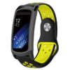 s.r24.1.10 Main Balck Yellow StrapsCo Pin and Tuck Perforated Silicone Rubber Watch Band Strap for Samsung Fit2 Fit2 Pro