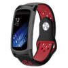 s.r24.1.6 Main Black Red StrapsCo Pin and Tuck Perforated Silicone Rubber Watch Band Strap for Samsung Fit2 Fit2 Pro