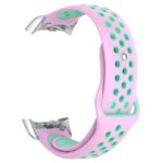 s.r24.13.11 Back Pink Mint StrapsCo Pin and Tuck Perforated Silicone Rubber Watch Band Strap for Samsung Fit2 Fit2 Pro