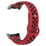 s.r24.6.1 Back Red Black StrapsCo Pin and Tuck Perforated Silicone Rubber Watch Band Strap for Samsung Fit2 Fit2 Pro