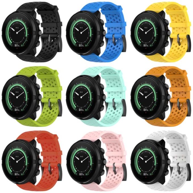 Su.r28 All Color StrapsCo Perforated Silicone Rubber Watch Band Strap For Suunto 9 Sport Wrist