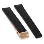 brt11.c.1.1.rg Main Black With Black Stitching Rose Gold Clasp DASSARI Vantage Padded Crocodile Embossed Leather Watch Band Strap For Breitling 20mm 22mm 24mm