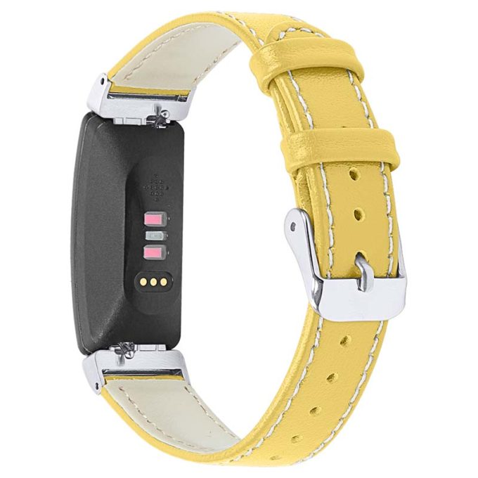 fb.l39.10 Back Yellow StrapsCo Slim Leather Watch Band Strap for Fitbit Inspire 2