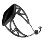 fb.m100.mb Main Black StrapsCo Stainless Steel Adjustable Bracelet with Rhinestones for Fitbit Versa