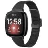 fb.m132.mb Main Black StrapsCo Slim Stainless Steel Mesh Watch Band Strap for Fitbit Versa 3 Fitbit Sense