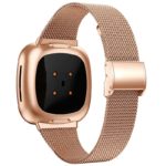 fb.m132.rg Back Rose Gold StrapsCo Slim Stainless Steel Mesh Watch Band Strap for Fitbit Versa 3 Fitbit Sense