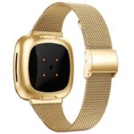 fb.m132.yg Back Yellow Gold StrapsCo Slim Stainless Steel Mesh Watch Band Strap for Fitbit Versa 3 Fitbit Sense