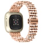 fb.m133.rg Back Rose Gold StrapsCo Stainless Steel Bracelet Watch Band w Hidden Clasp for Fitbit Versa 3 Fitbit Sense