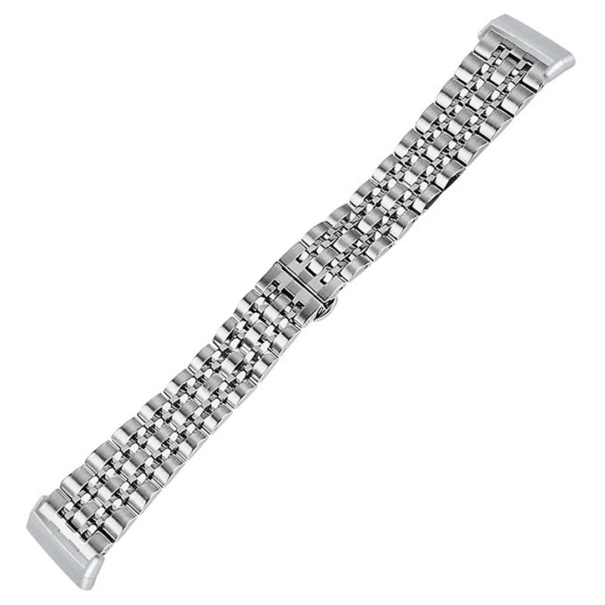 fb.m133.ss Angle Silver StrapsCo Stainless Steel Bracelet Watch Band w Hidden Clasp for Fitbit Versa 3 Fitbit Sense