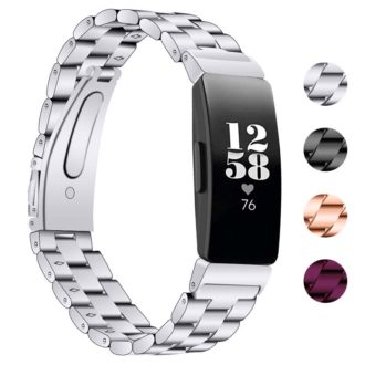 fb.m134.ss Gallery Silver StrapsCo Stainless Steel Links Watch Band Strap for Fitbit Inspire 2