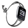 fb.m92.mb Main Black StrapsCo Stainless Steel Adjustable Bracelet with Rhinestones for Fitbit Versa