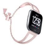 fb.m92.rg Main Rose Gold StrapsCo Stainless Steel Adjustable Bracelet with Rhinestones for Fitbit Versa