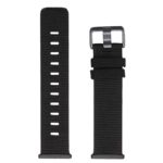 fb.ny19.1 Up Black StrapsCo Canvas Watch Band Strap with Polished Silver Buckle for Fitbit Versa 3 Fitbit Sense