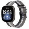 fb.ny19.1.22.7 Main Black White Grey StrapsCo Canvas Watch Band Strap with Polished Silver Buckle for Fitbit Versa 3 Fitbit Sense