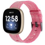 fb.ny19.13 Main Pink StrapsCo Canvas Watch Band Strap with Polished Silver Buckle for Fitbit Versa 3 Fitbit Sense