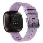 fb.ny19.18 Back Purple StrapsCo Canvas Watch Band Strap with Polished Silver Buckle for Fitbit Versa 3 Fitbit Sense