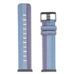fb.ny19.5 Up Light Blur StrapsCo Canvas Watch Band Strap with Polished Silver Buckle for Fitbit Versa 3 Fitbit Sense