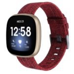 fb.ny19.6 Main Red StrapsCo Canvas Watch Band Strap with Polished Silver Buckle for Fitbit Versa 3 Fitbit Sense