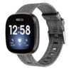 fb.ny19.7 Main Grey StrapsCo Canvas Watch Band Strap with Polished Silver Buckle for Fitbit Versa 3 Fitbit Sense