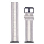 fb.ny19.7.22 Up Grey White StrapsCo Canvas Watch Band Strap with Polished Silver Buckle for Fitbit Versa 3 Fitbit Sense