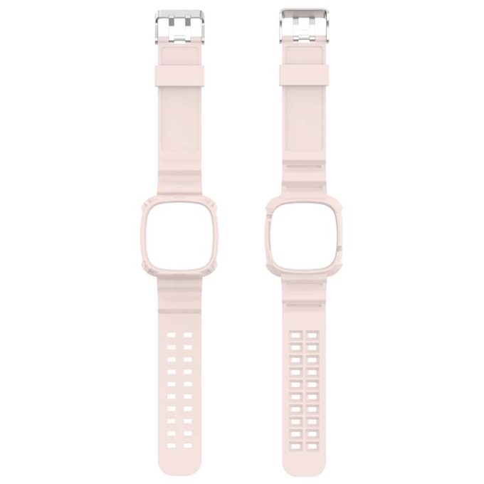 fb.r61.13b Up Pale Pink StrapsCo Silicone Rubber Case Watch Band Strap for Fitbit Versa 3 Fitbit Sense