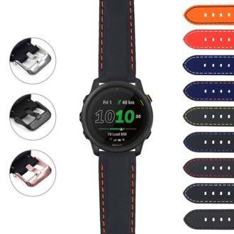 G.f745.pu1 22mm StrapsCo Rubber Strap With Stitching For Garmin Forerunner 745