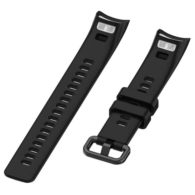 h.r7.1 Angle Black StrapsCo Silicone Rubber Watch Band Strap for Huawei Honor Band 4