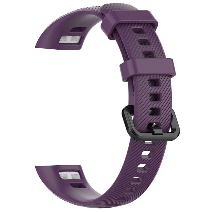 h.r7.18 Back Purple StrapsCo Silicone Rubber Watch Band Strap for Huawei Honor Band 4