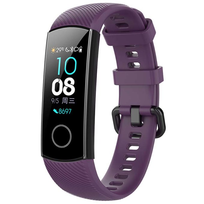 h.r7.18 Main Purple StrapsCo Silicone Rubber Watch Band Strap for Huawei Honor Band 4