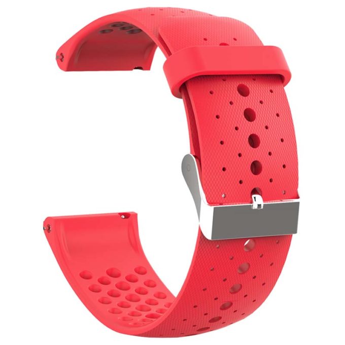 p.r7.6 Back Red StrapsCo Perforated Rubber Watch Band Strap for Polar Vantage M Grit X