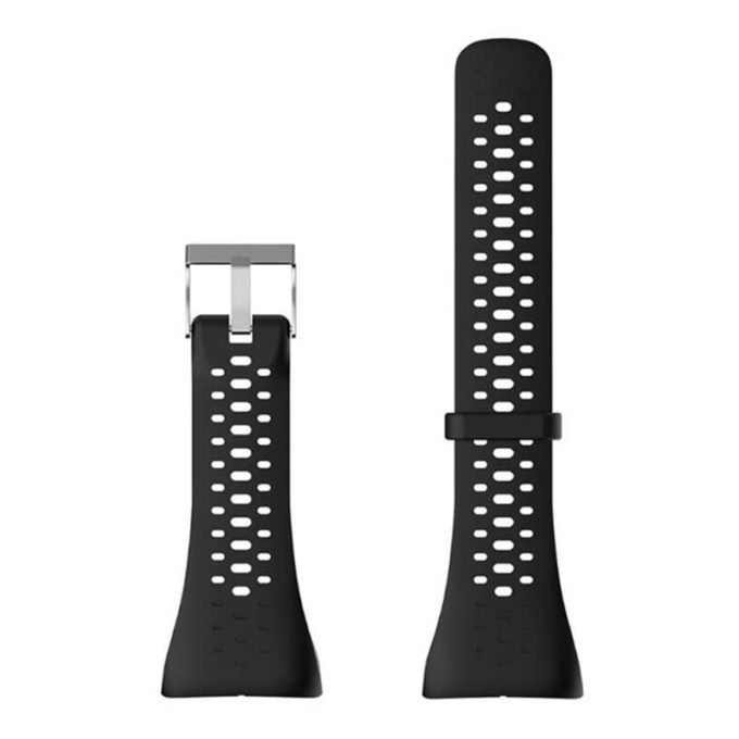 p.r8.1 Up Black StrapsCo Perforated Silicone Rubber Watch Band Strap for Polar M400 M430