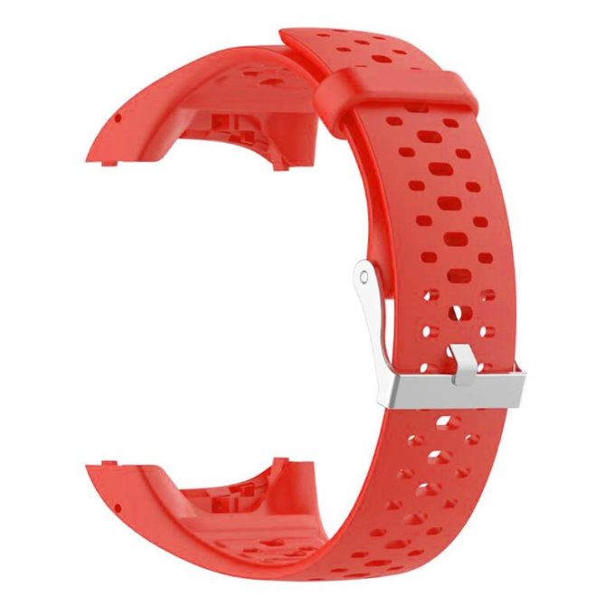 p.r8.6 Back Red StrapsCo Perforated Silicone Rubber Watch Band Strap for Polar M400 M430