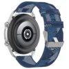 s.ny6 .5 Back Blue Stripe StrapsCo Canvas Strap w Polished Silver Buckle for Samsung Galaxy Watch Active 20mm 22mm