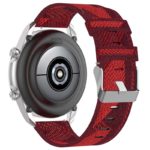 s.ny6 .6 Back Red Stripe StrapsCo Canvas Strap w Polished Silver Buckle for Samsung Galaxy Watch Active 20mm 22mm