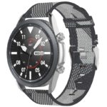 s.ny6 .7 Main Grey Stripe StrapsCo Canvas Strap w Polished Silver Buckle for Samsung Galaxy Watch Active 20mm 22mm