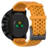 su.r28.12 Back Orange StrapsCo Perforated Silicone Rubber Watch Band Strap for Suunto 9