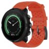 su.r28.12a Main Dark Orange StrapsCo Perforated Silicone Rubber Watch Band Strap for Suunto 9