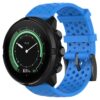 su.r28.5 Main Blue StrapsCo Perforated Silicone Rubber Watch Band Strap for Suunto 9