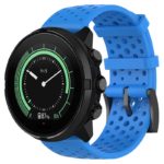 su.r28.5 Main Blue StrapsCo Perforated Silicone Rubber Watch Band Strap for Suunto 9