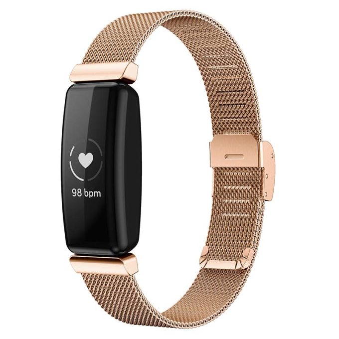 fb.m135.rg Main Rose Gold StrapsCo Stainless Steel Mesh Watch Band Strap for Fitbit Inspire 2